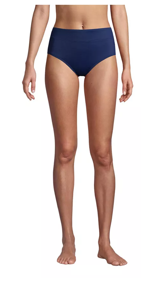 Lands End Retro Tummy Slimmer High-Waist Bikini Bottoms