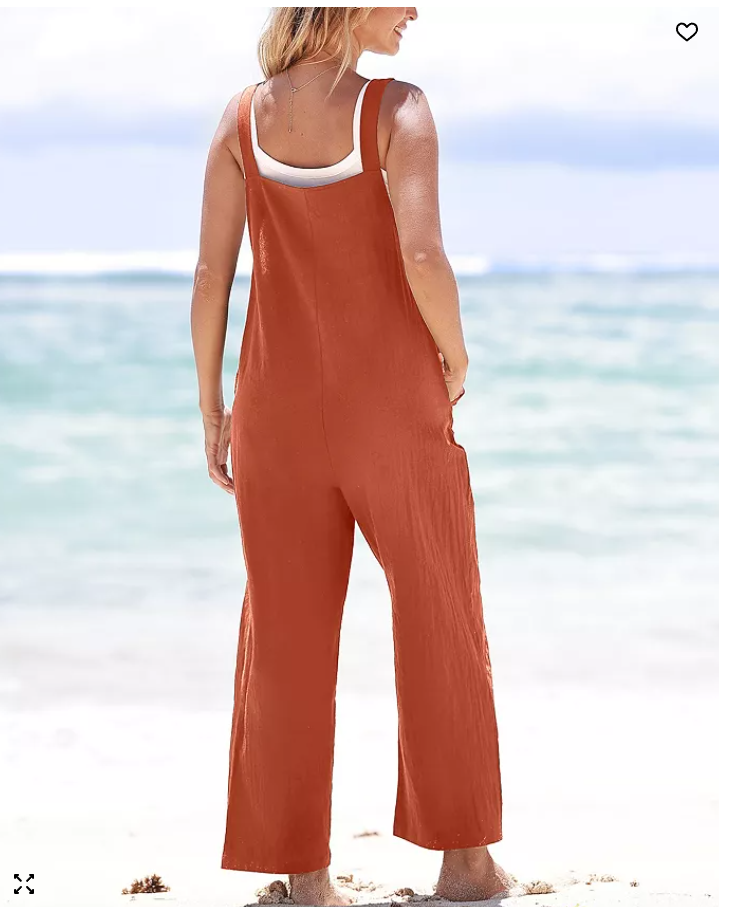 Cupshe Womens Raven Tapered Pinafore Jumpsuit