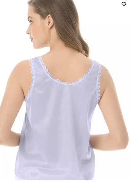 Comfort Choice Womens Lace-Trim Camisole - White, 34-36US