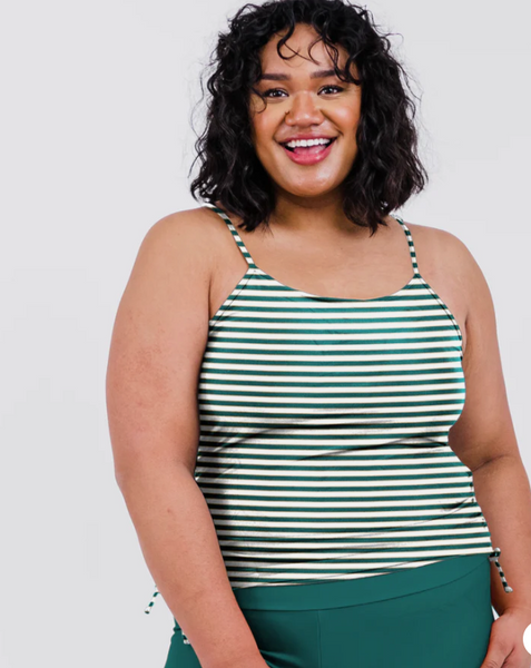 Calypsa womens plus adjustable strap tankini maya swim top, 2X