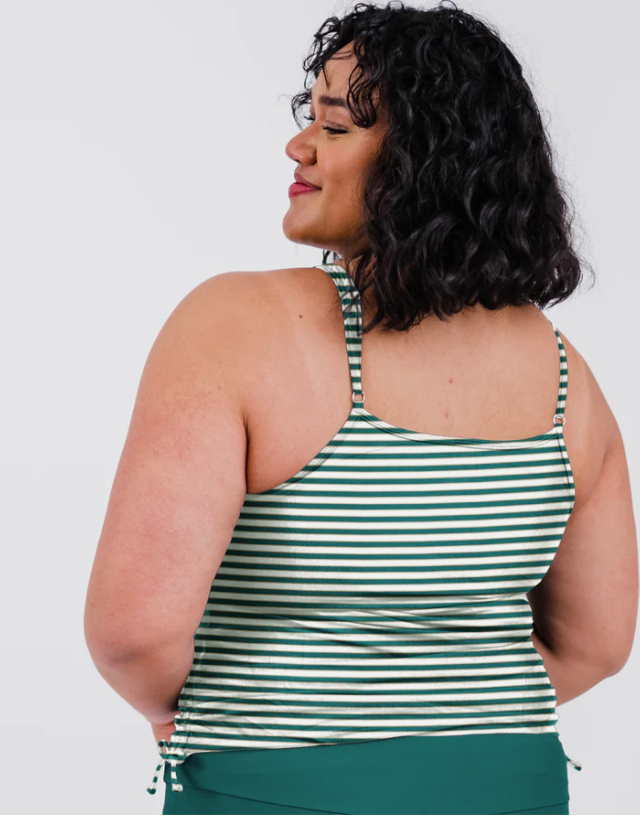 Calypsa womens plus adjustable strap tankini maya swim top, 2X