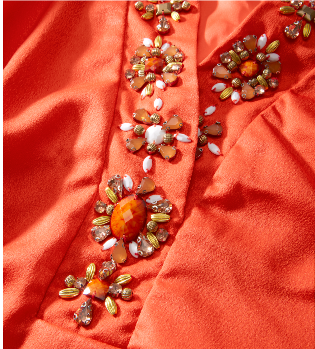 Boston Proper Beaded Embellished Trim Collared Tunic Dress, Size 8