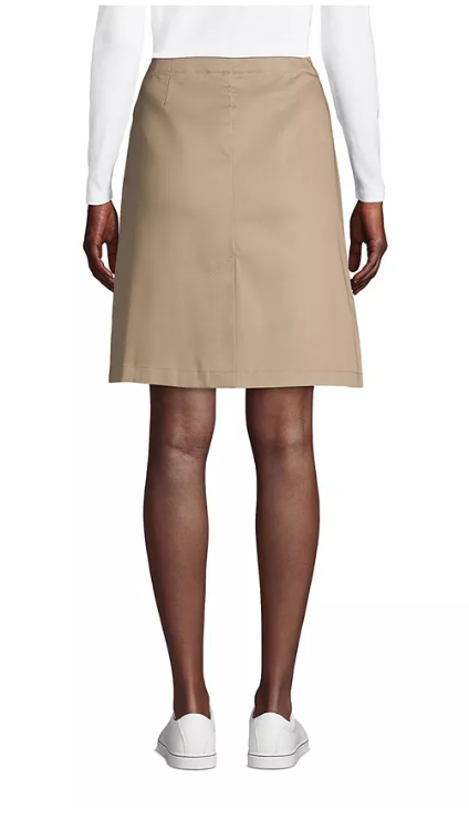 Lands End Womens School Uniform Above the Knee Blend Chino Skort, 12