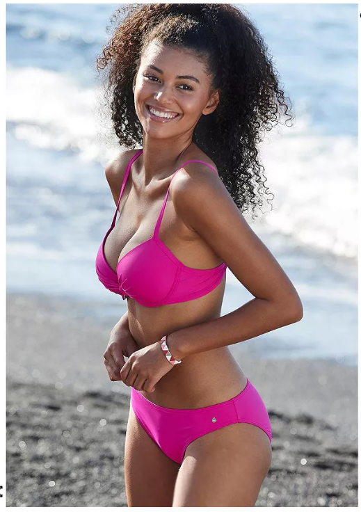 Lascana Womens Classic Bikini Swimsuit Bottom - Pink, Size 6