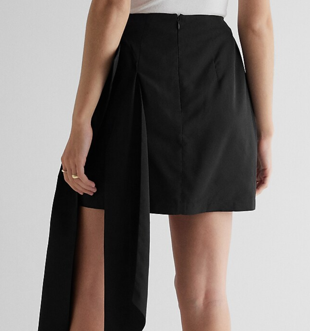 Express High Waisted Statement Bow Mini Skirt, Size 4