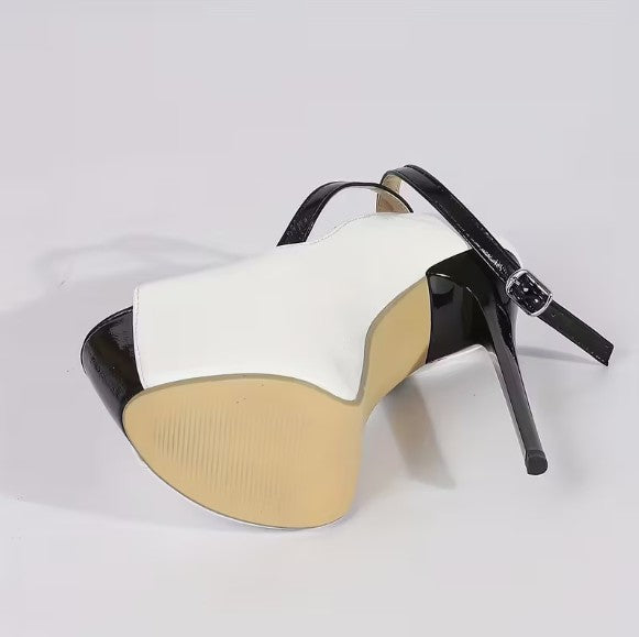 Vanessa Jane Platform Ankle Buckle High Heel Shoes, Size 8.5 US
