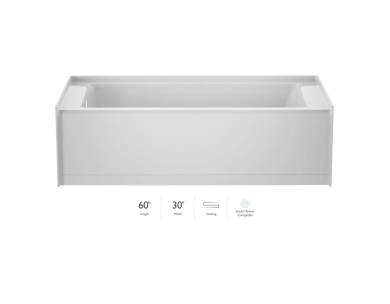 Jacuzzi J1L6030BLXXXX Signature 60in Three Wall Alcove Acrylic Soaking Tub