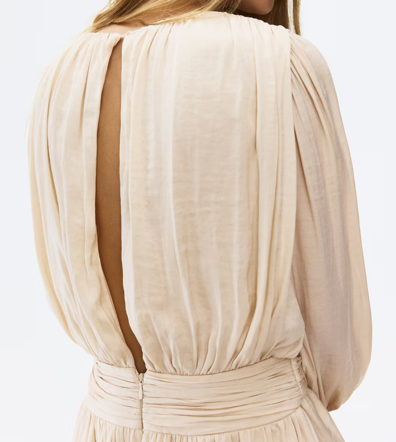Divided Knot-Detail Draped Dress, Size Large