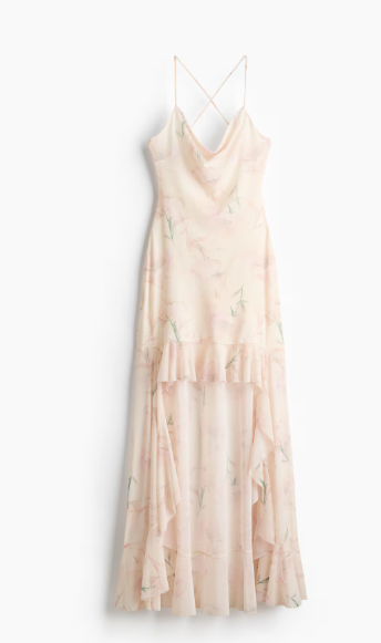 Divided Mesh High-Low Dress, Size Medium