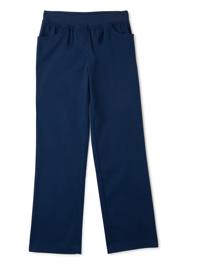 Wonder Nation Girls Pull-On School Uniform Pants, 2-Pack, Size 16