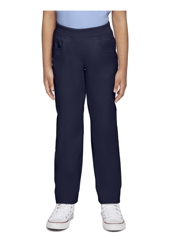 Wonder Nation Girls Pull-On School Uniform Pants, 2-Pack, Size 16