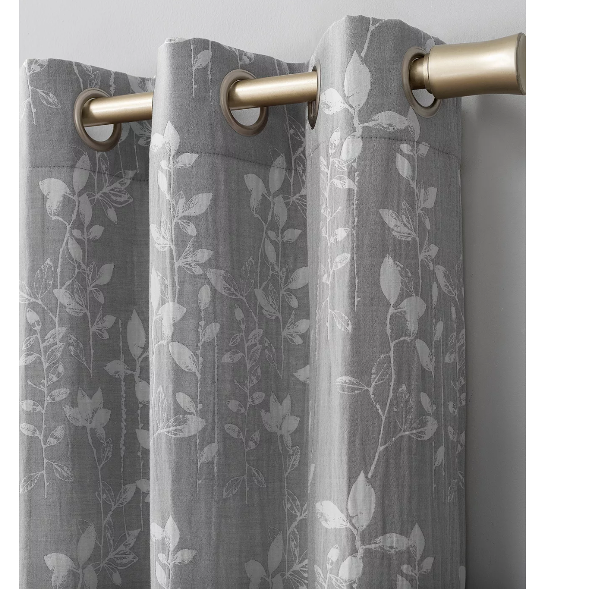 Scott Living Lotus Botanical Semi-Sheer Grommet Curtain Panel 52 X96