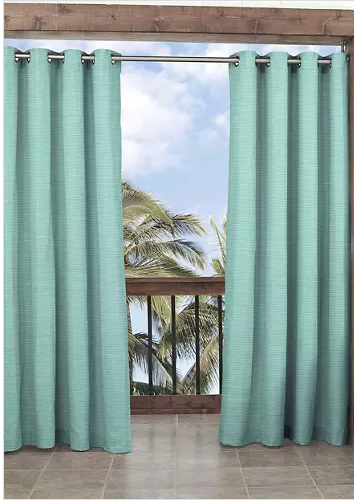 Waverly Sun N Shade Key Largo Curtain Panel (84 Inches - Aqua)