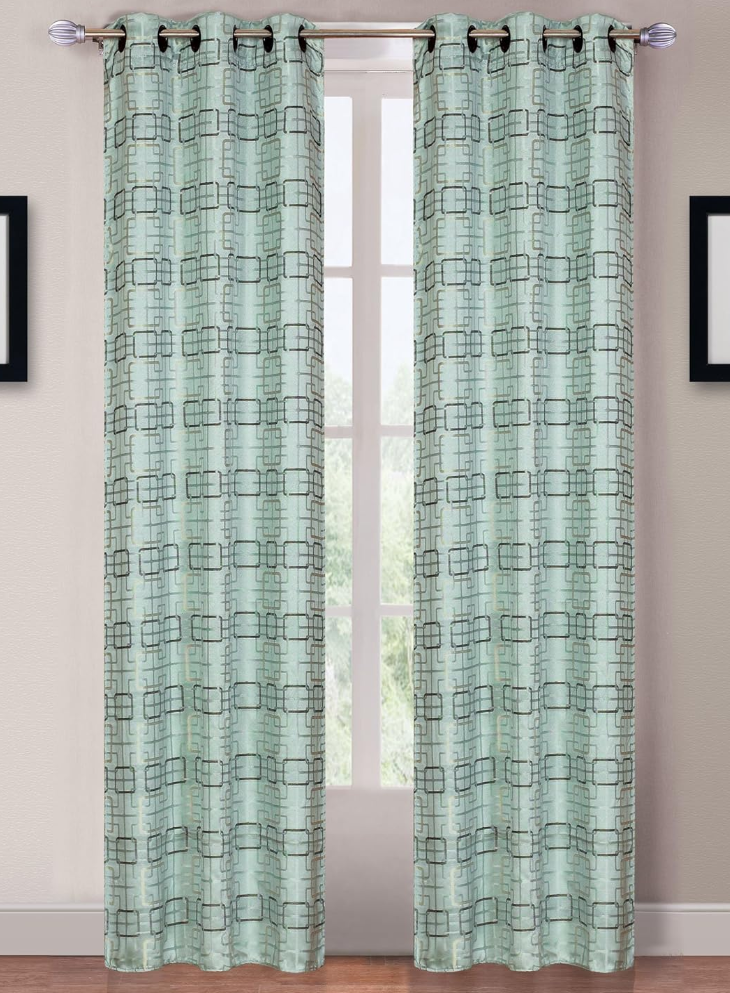 Lavish Home 2-Panel Katrina Grommet Curtains, 40 W x 84  H/blue