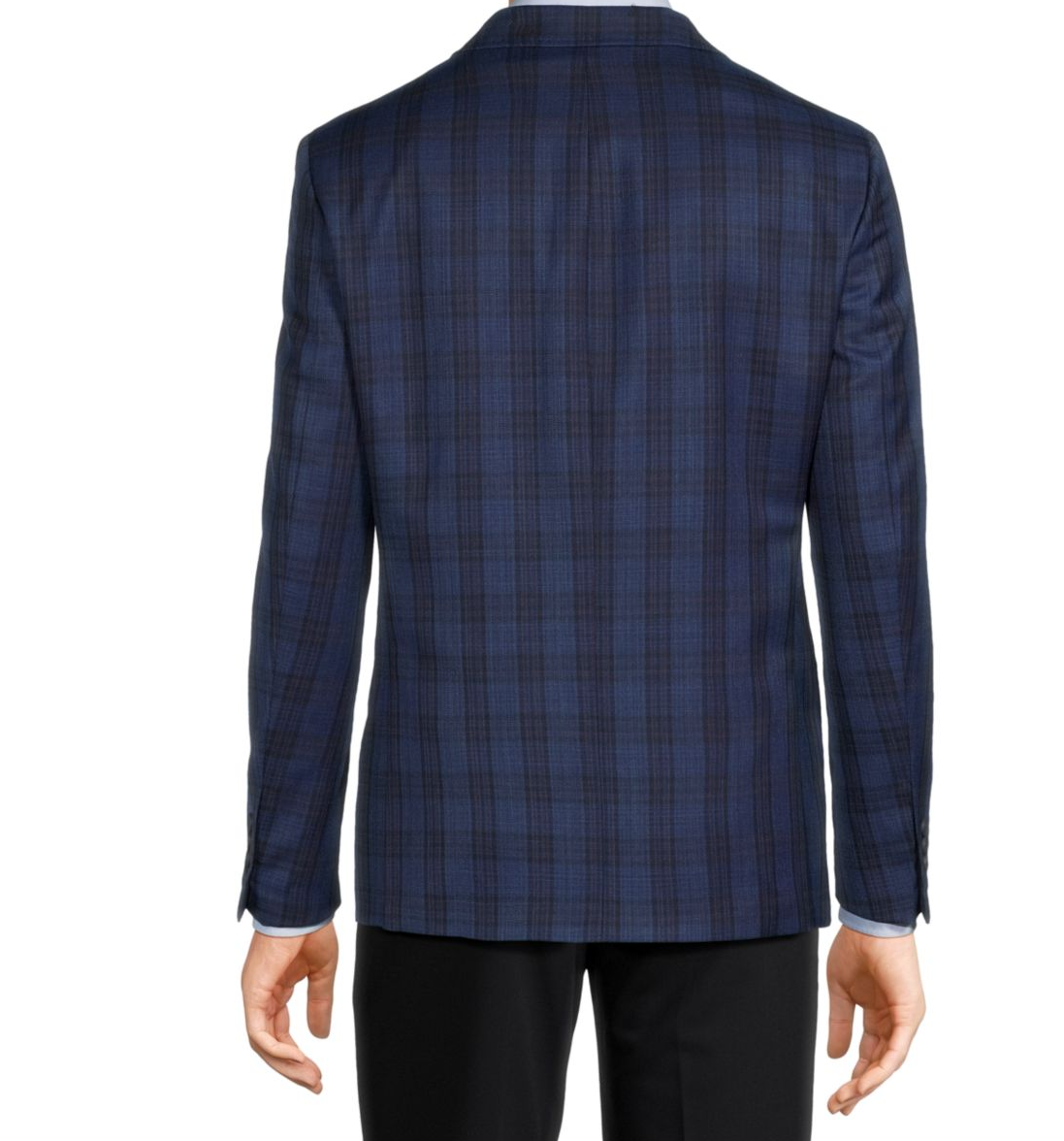 Calvin Klein Mens Slim-Fit Plaid Wool Sport Coat, Size 44Short