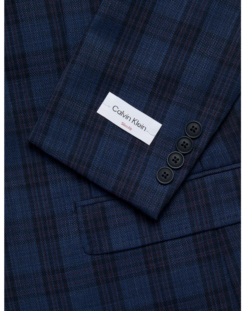 Calvin Klein Mens Slim-Fit Plaid Wool Sport Coat, Size 44Short