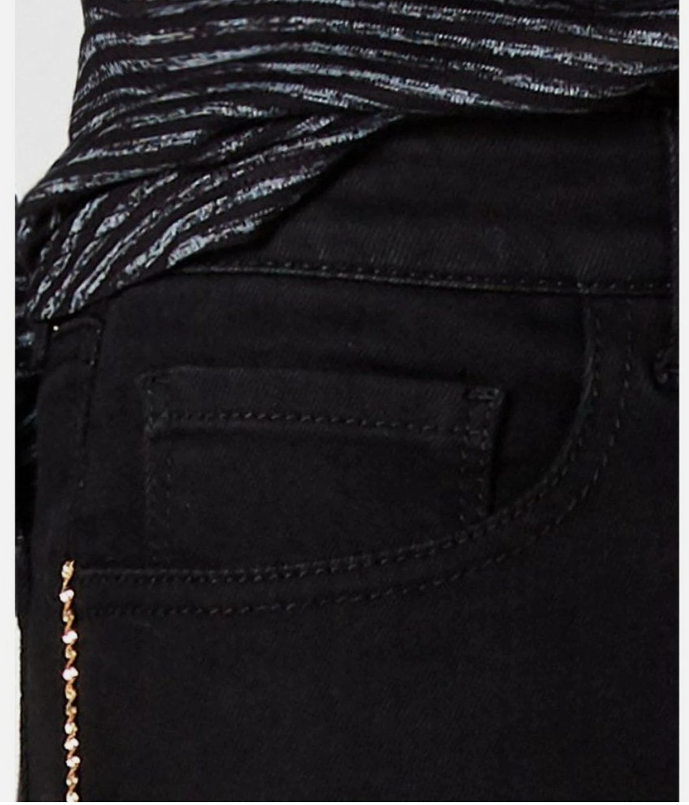 Style & Co Petite Chain-Embellished High-Rise Skinny Jeans, Size 4P
