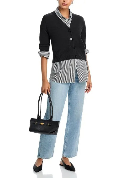 Aqua Cashmere V-Neck Cashmere Cardigan, Size XL