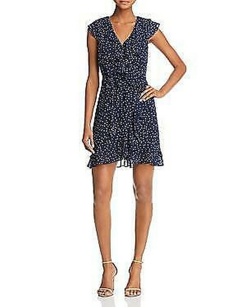 Bardot Womens Polka Dot Ruffled Cocktail Dress, Size 8/Medium
