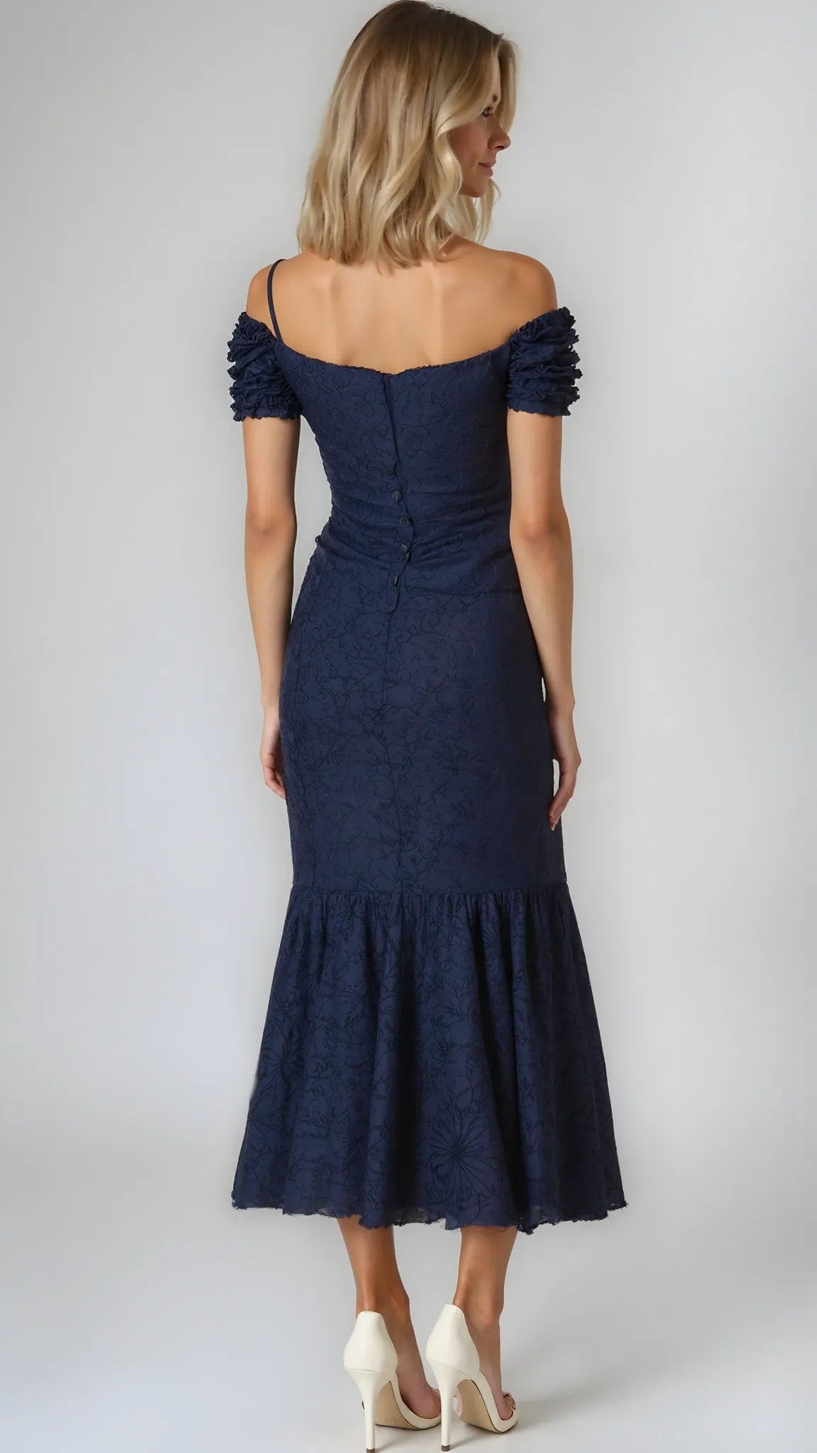 Tahari Asl Off-the-Shoulder Burnout Velvet Gown, Size 14