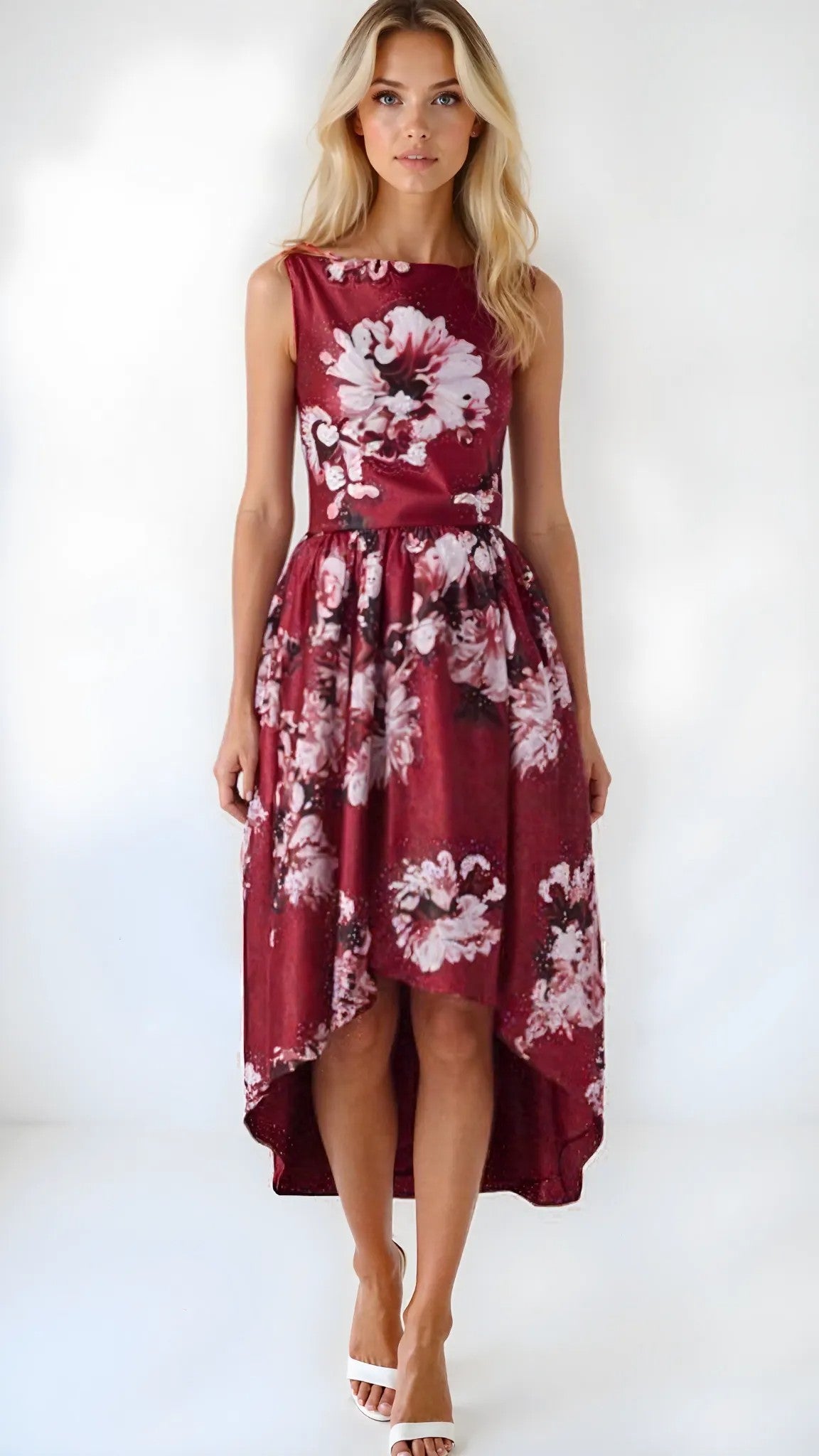 Tahari ASL Women's Mikado High/Low Gown Purple Dark Pink Size 8