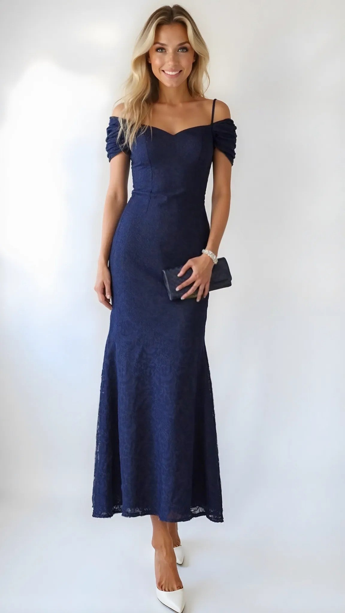 Tahari Asl Off-the-Shoulder Burnout Velvet Gown, Size 14