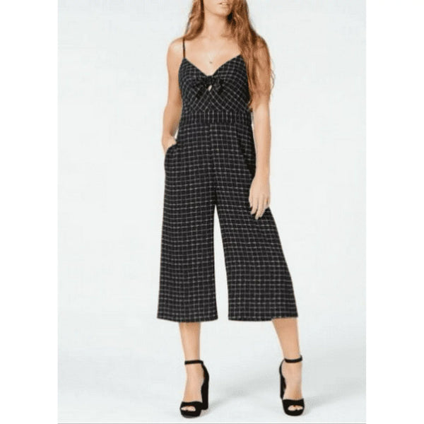 Teeze Me Juniors Cropped Jumpsuit, Black, Size 5