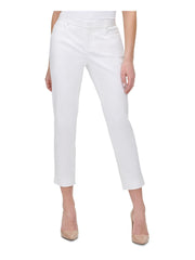 Tommy Hilfiger Womens Cropped Mid-Rise Khaki Pants, Size 8