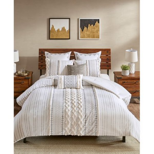 INK+IVY Imani Cotton Printed Comforter Set with Chenille