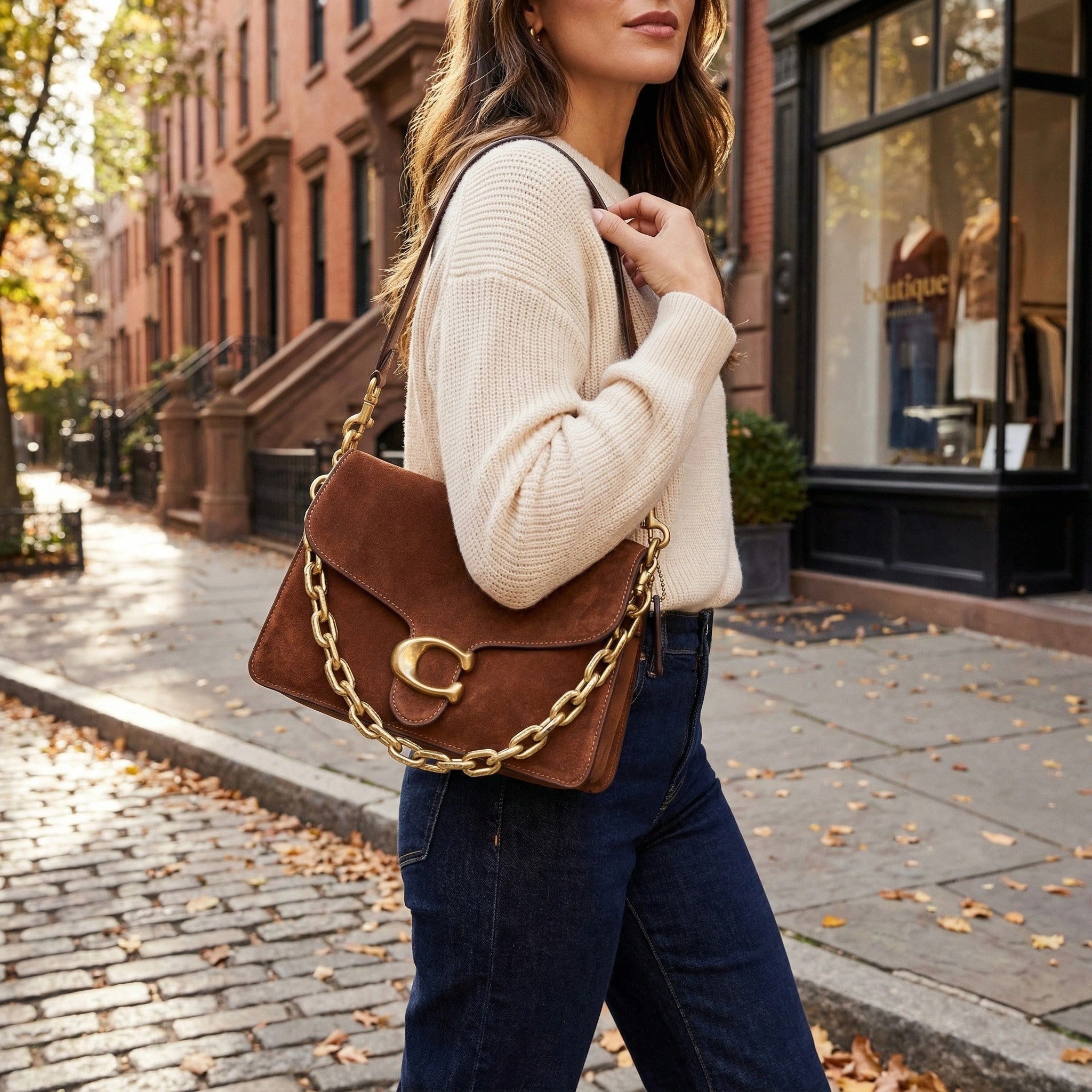 COACH Chain Tabby Bag - Brown