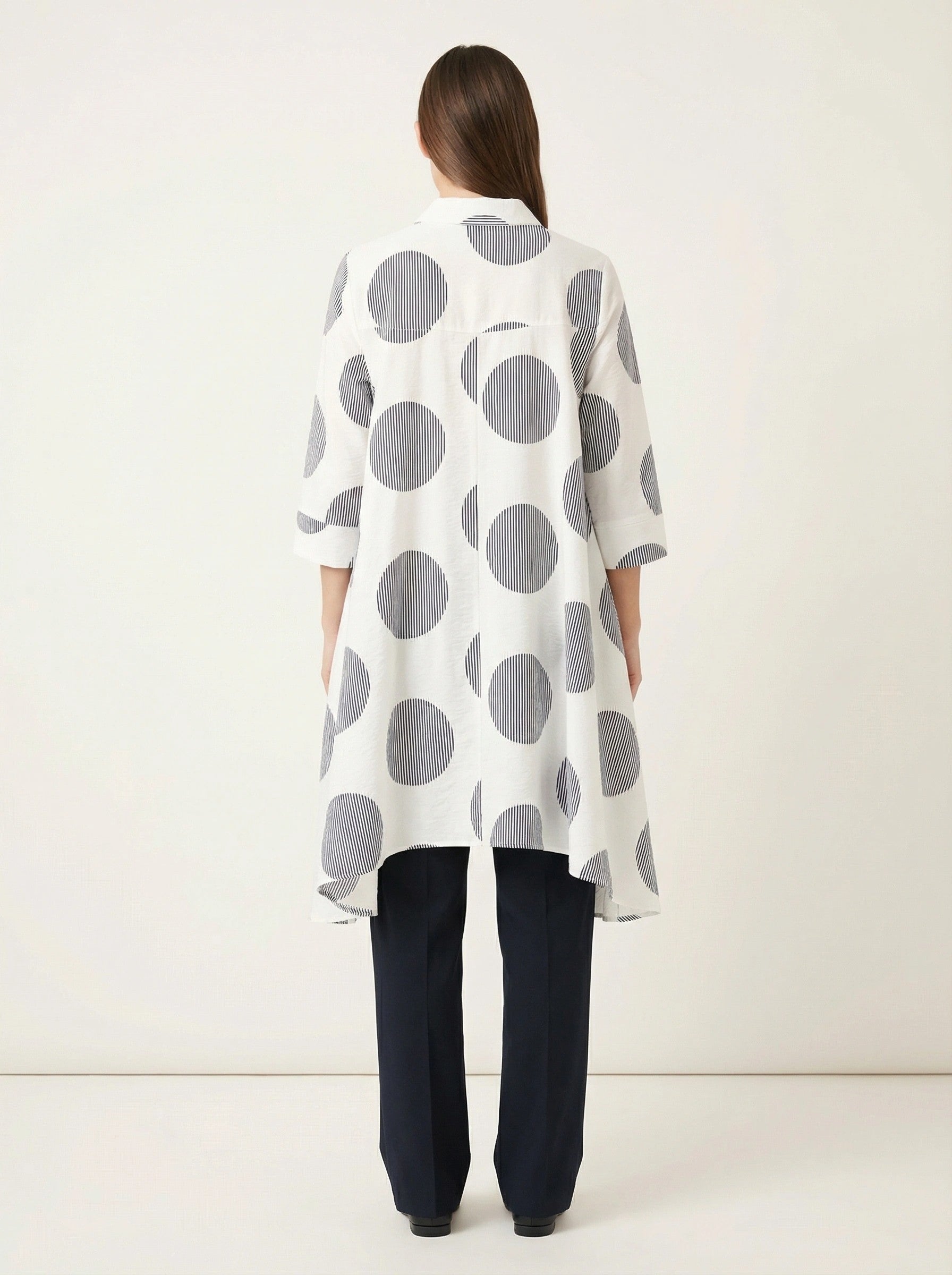 P Luca Milano Womens Geometric Print High-Low Button-Up Shirt, XL