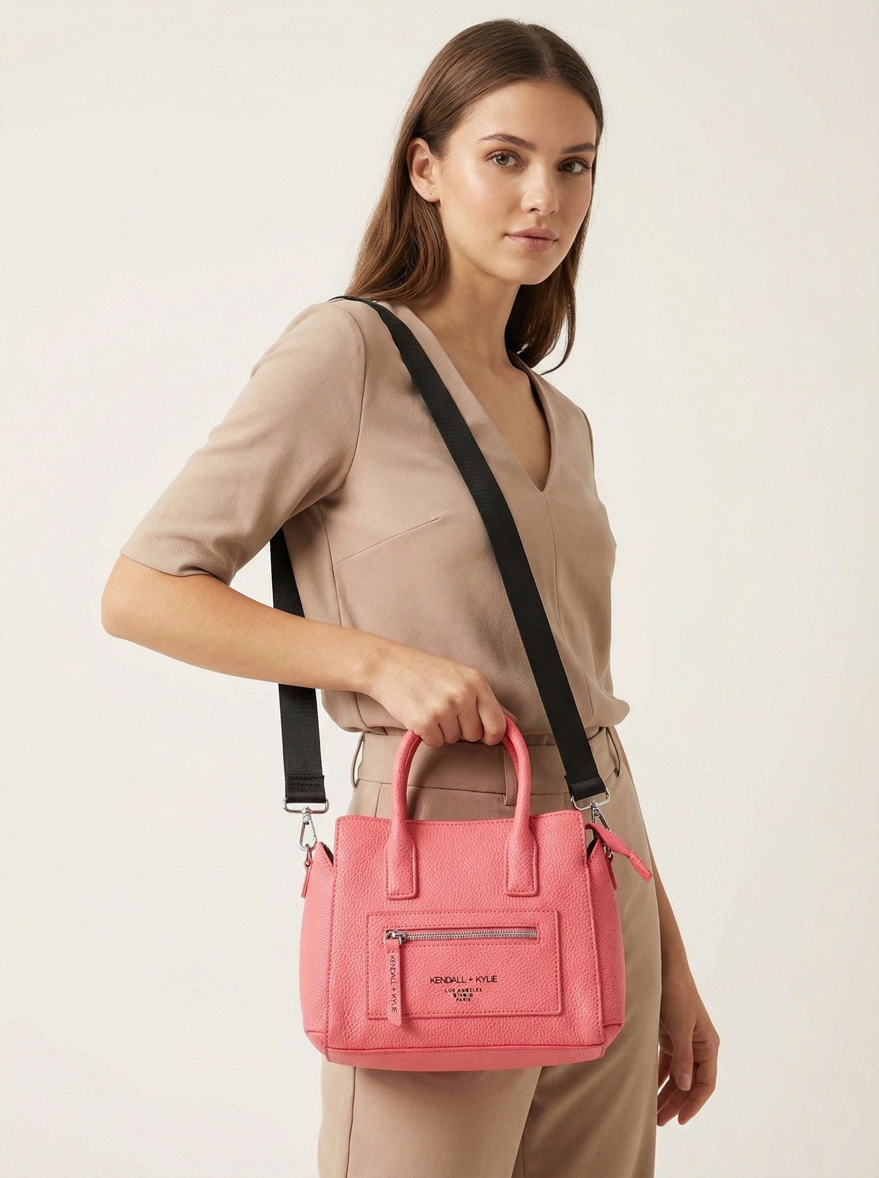 Kendall + Kylie Purse Mini Pink Pebbled Texture Handbag