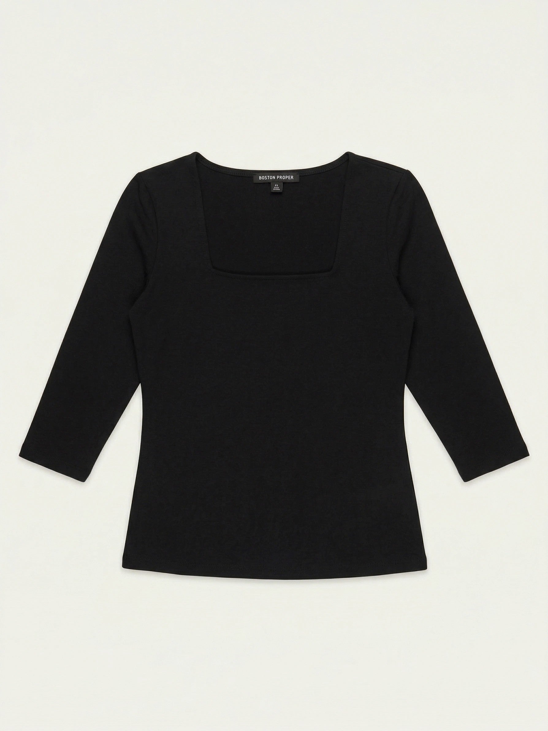 Boston Proper Womens Square Neck 3/4 Sleeve Top, Size S