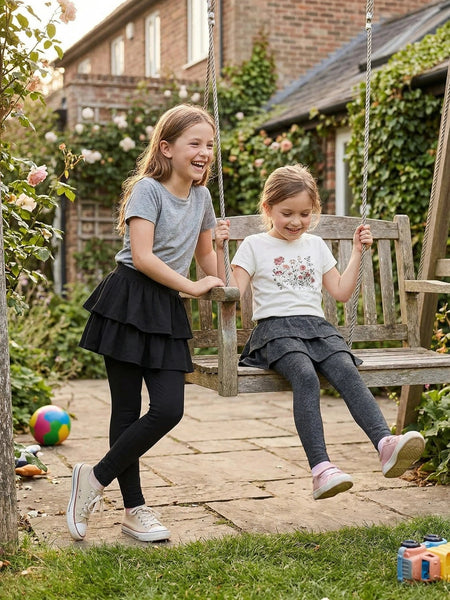 Unbranded 2 Pack Girls Skirted Tights, Size 11-12Y