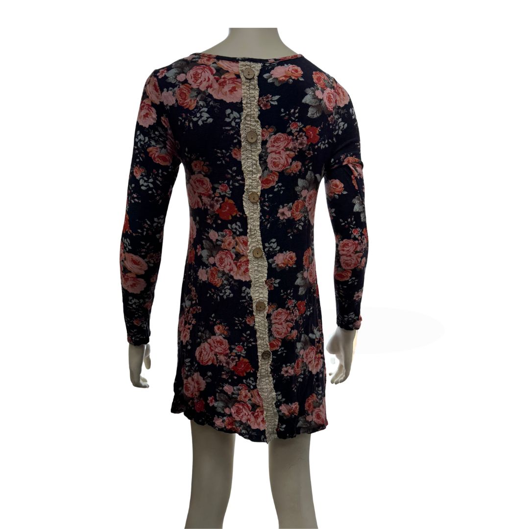 12PM by Mon Ami Patterned Floral Long Sleeve Dress, Size Medium