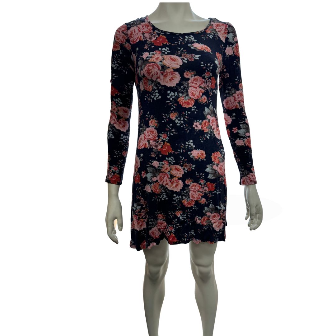 12PM by Mon Ami Patterned Floral Long Sleeve Dress, Size Medium