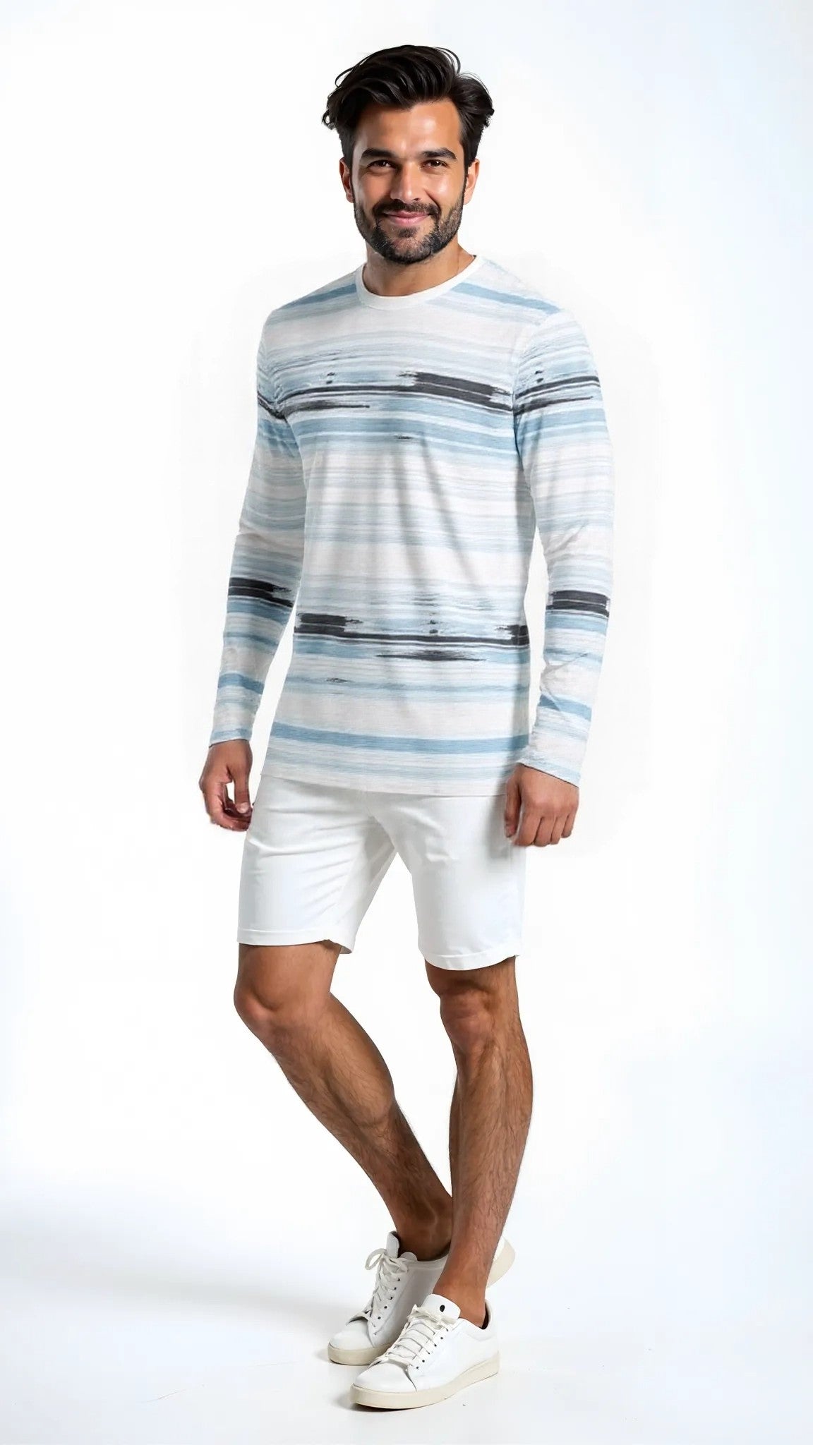 Alfani Mens Cotton Striped T-Shirt