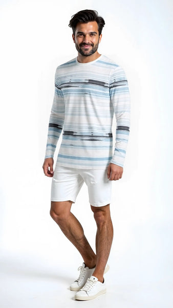 Alfani Mens Cotton Striped T-Shirt