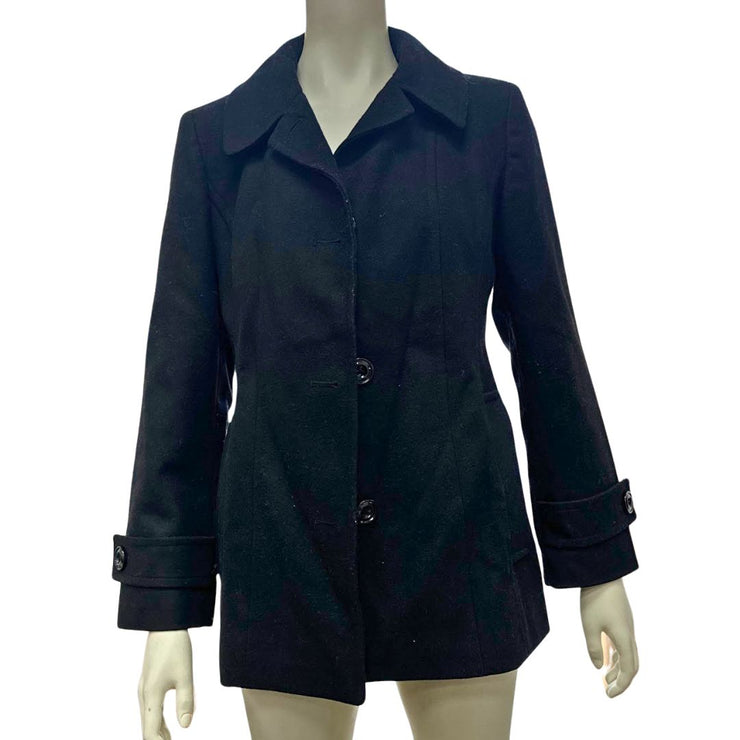 Amanda Smith Wool Pea coat, Size 6/Black