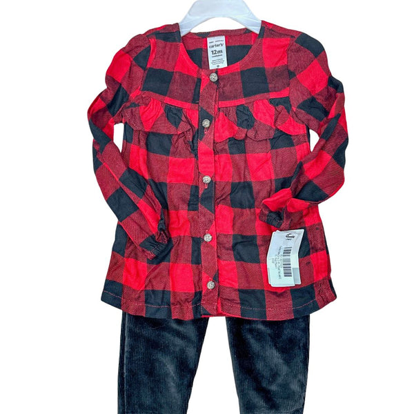 Carter's Baby Girls 2-Pc. Plaid Top and Leggings Set