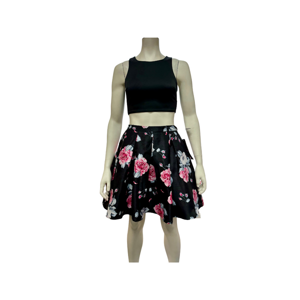 Sequin Hearts Juniors 2-Pc. Crop Top and Floral-Print Skirt,Size 5