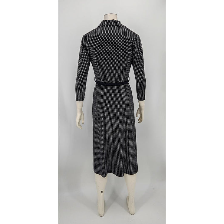 Anne Klein Womens DOT Long Sleeve Button Down Dress, Size 4