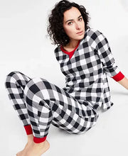 Family Pajamas Matching Womens Lightweight Thermal Waffle Buffalo Check