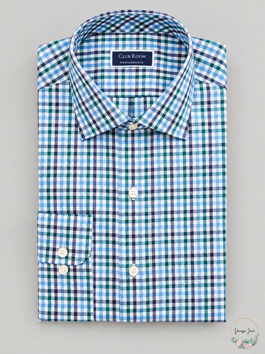 Club Room Blue Green shirt stock