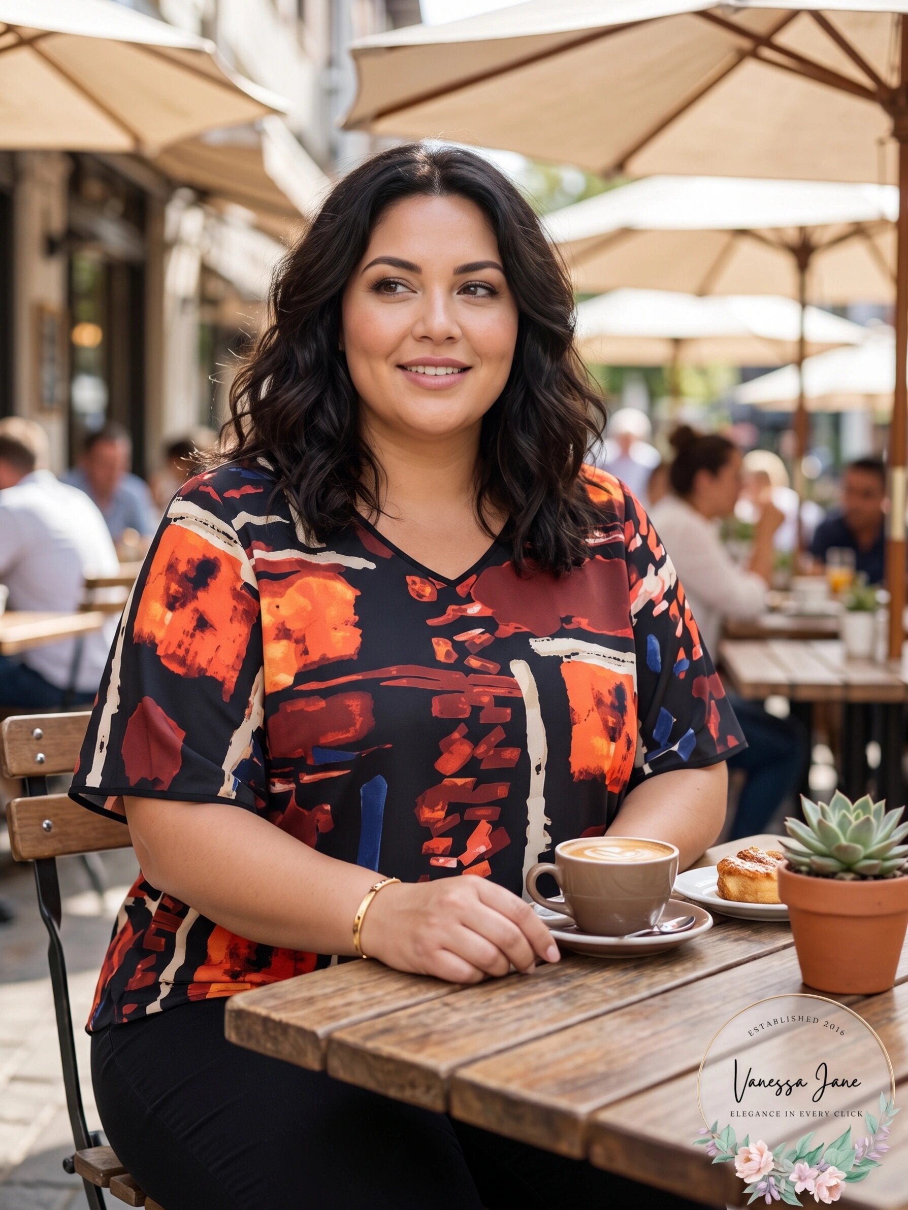 Joseph A Times Square print blouse lifestyle