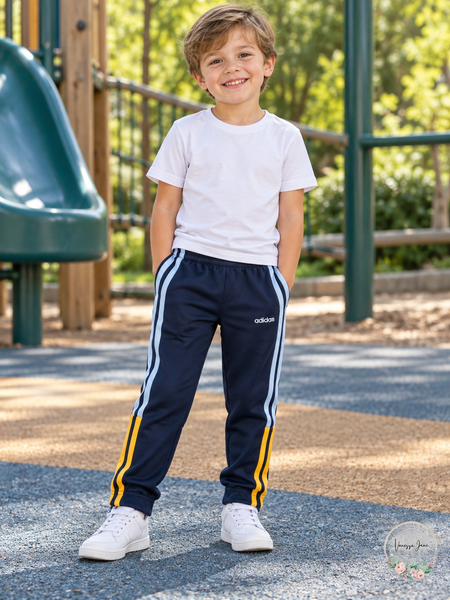 Adidas Boys 3-Stripe Training Pants, Navy, Size 4 — lifestyle photo