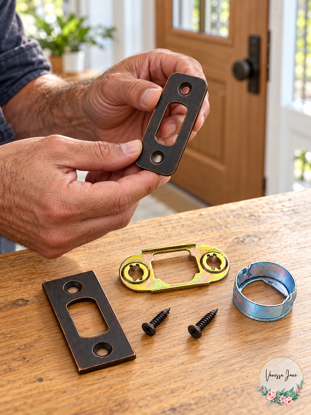 Baldwin Hardware Dead Latch Strike Kit, Various Finishes – lifestyle photo, Vanessa Jane