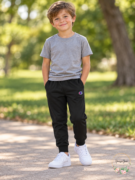 Champion Little Boys Side-Stripe Track Pants Black Size 6 — lifestyle photo