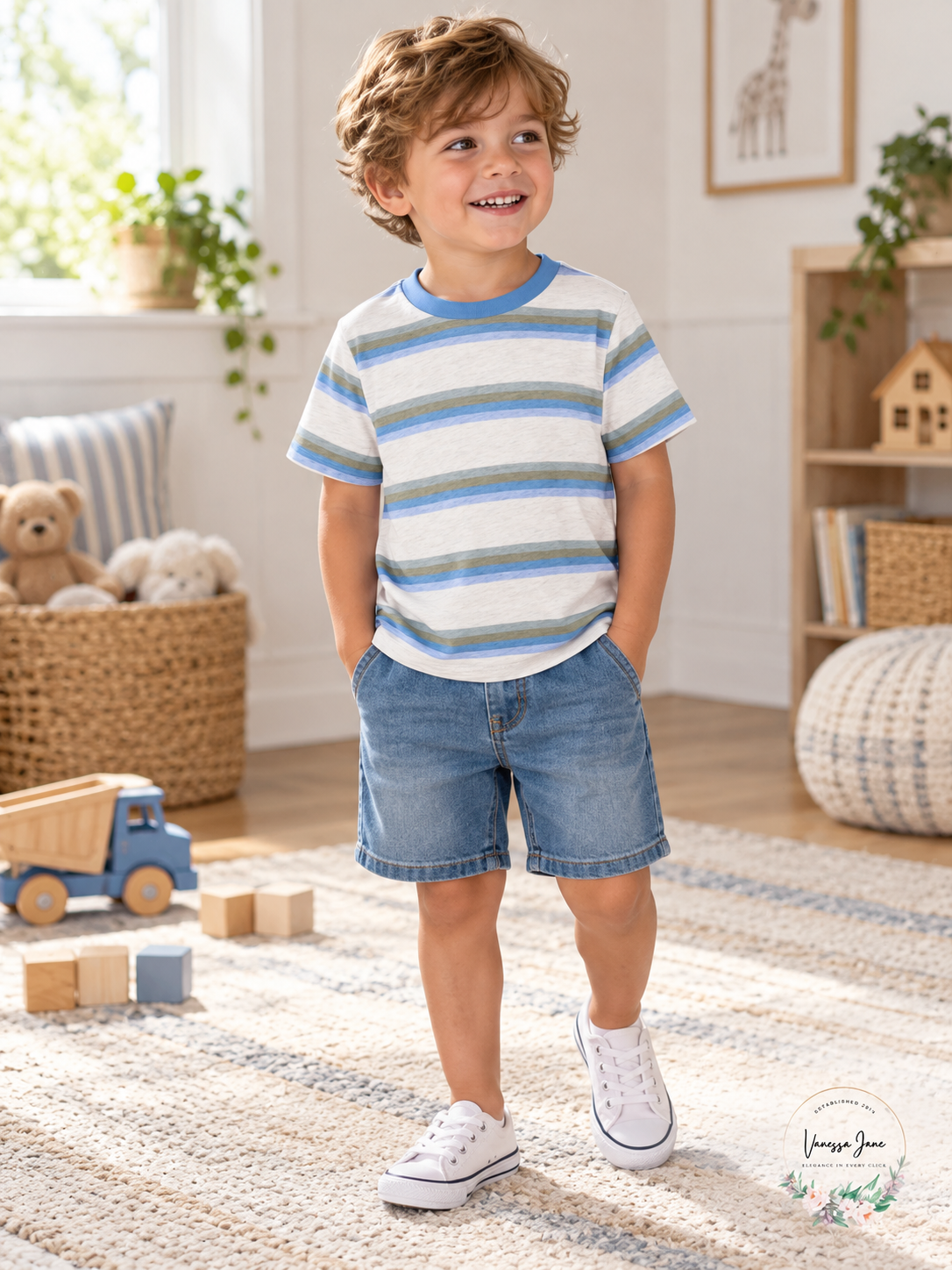 Epic Threads Toddler Boys Striped T-shirt, Size 3T — lifestyle photo
