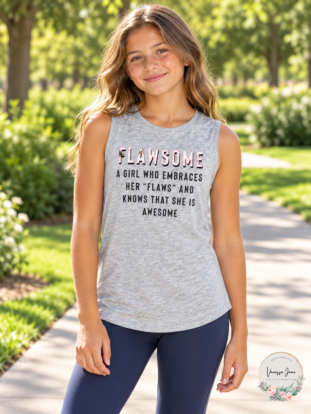 Ideology Big Girls Back Strap Tank Top – lifestyle photo, Vanessa Jane